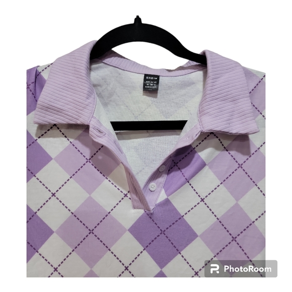 Purple Argyle Dress - Size Medium - Worn Once - Picture 2 of 4